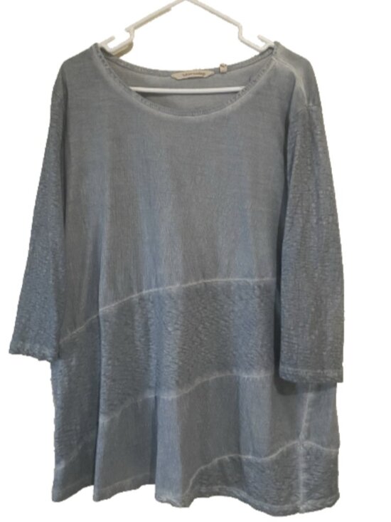 Soft Surroundings Tops - Soft Surroundings Top Womens XL Blue Asymmetric Panel Tunic Lagenlook 2CV34